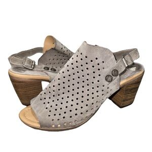 Women’s Anthropologie Sophia Milano Taupe/Gray Suede Open Toe Sandals - 7.5
